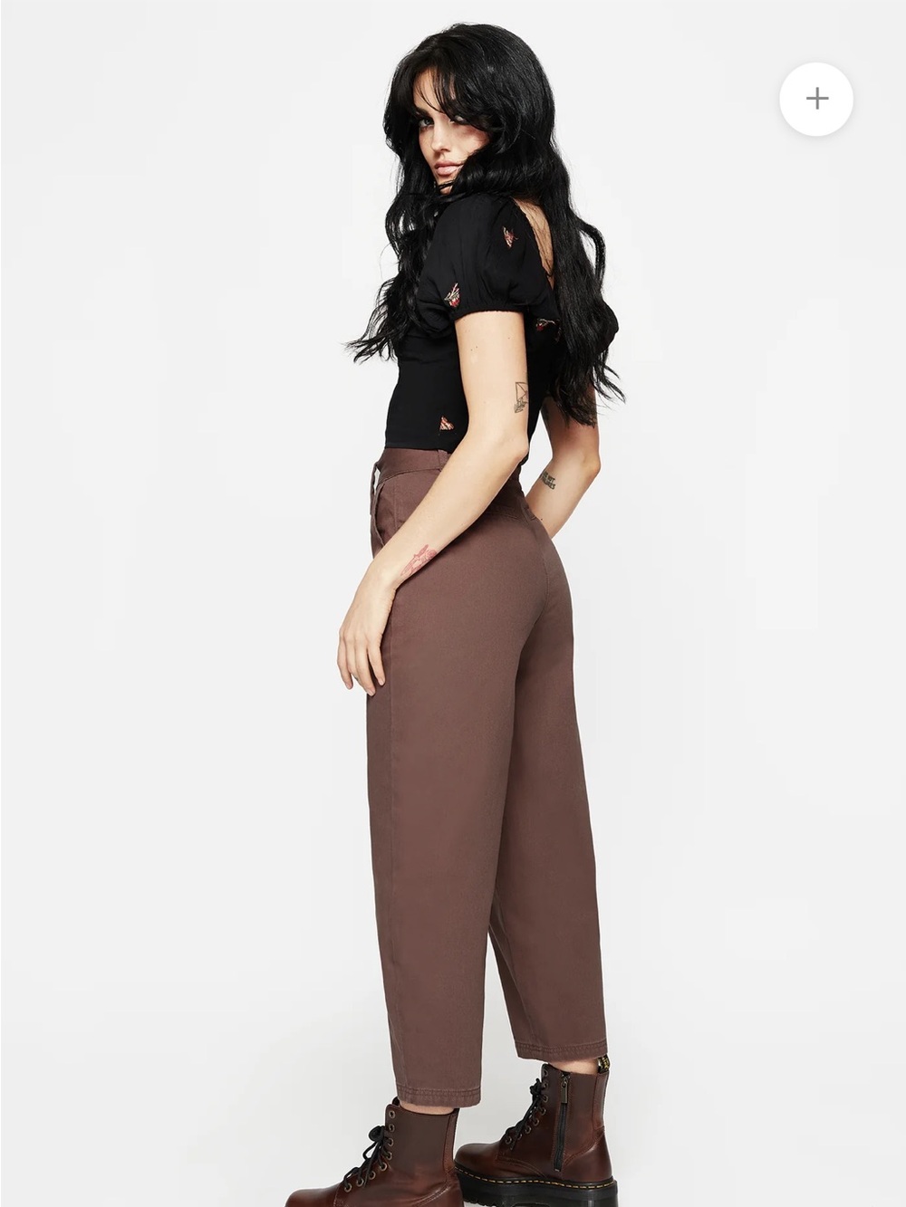 Disturbia Brown High-Waist Tapered Pants - Picture 2 of 4